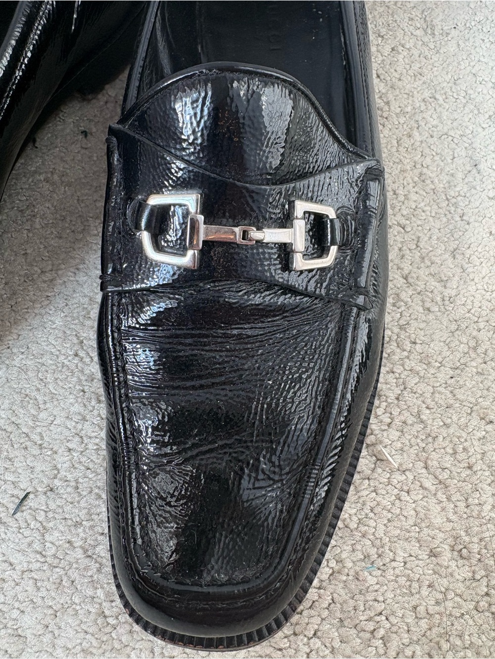 Gucci Black Patent Leather Horsebit Loafers - Picture 4 of 7